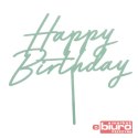 TOPPER AKRYL NA TORT HAPPY BIRTHDAY ZIELEŃ PARTYDE