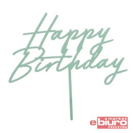 TOPPER AKRYL NA TORT HAPPY BIRTHDAY ZIELEŃ PARTYDE