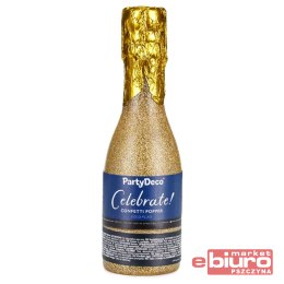 TUBA Z KONFETTI SZAMPAN ZŁOTY 20,5CM PARTYDECO