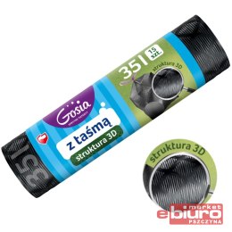 WORKI NA ŚMIECI Z TAŚMĄ STRUKTURA 3D 35L A'15 GOSIA