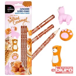 ZAPACHOWE OŁÓWKI + GUMKI SŁONY KARMEL KIDEA