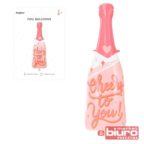 BALON FOLIOWY BUTELKA 38X97CM MIX PARTYDECO