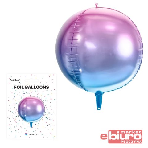 BALON FOLIOWY KULA OMBRE FIOLETOWO NIEB 35CM PARTY