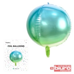 BALON FOLIOWY KULA OMBRE NIEB ZIELONY 35CM PARTYDE
