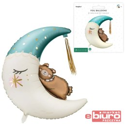 BALON FOLIOWY MIŚ NA KSIĘŻYCU 80X98CM MIX PARTYDEC