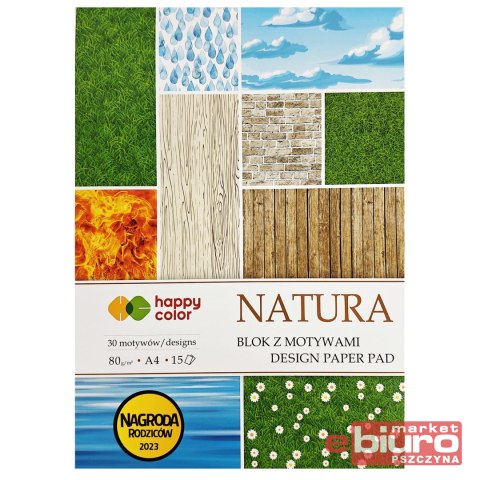 BLOK Z MOTYWAMI NATURA 80G A4 15 AR 30 MOTYWÓW
