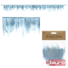GIRLANDA Z PIÓR JASNY MGLISTY NIEB DŁ 1M PARTYDECO