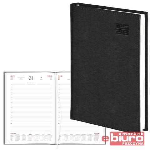 KALENDARZ A4 DZIENNY ALUMINIUM STANDARD CZARNY