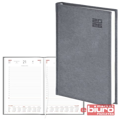 KALENDARZ A4 DZIENNY ALUMINIUM STANDARD SREBRNY