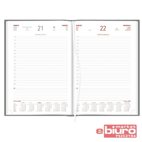 KALENDARZ A4 DZIENNY ALUMINIUM STANDARD SREBRNY