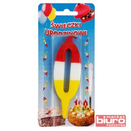 KOLOROWE ŚWIECZKI URODZINOWE CYFERKA 