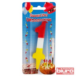 KOLOROWE ŚWIECZKI URODZINOWE CYFERKA 