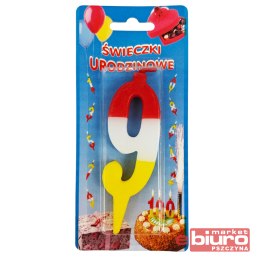 KOLOROWE ŚWIECZKI URODZINOWE CYFERKA 