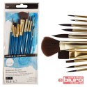 KOMPLET 10 PĘDZLI Z MIĘKKIEGO WŁOSIA SYNTETYCZNEGO