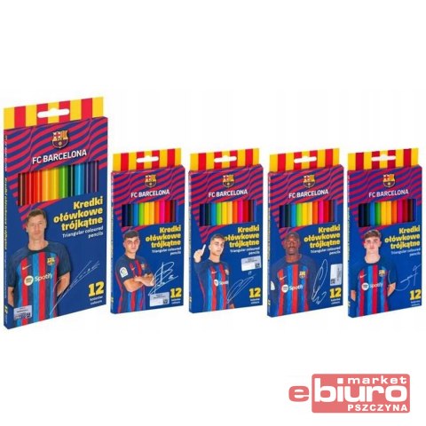 KREDKI OŁÓWKOWE TRÓJKĄTNE FC BARCELONA 12 KOL ASTR