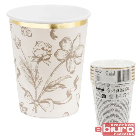 KUBECZKI KWIATY MIX 220ML A'6 PARTYDECO