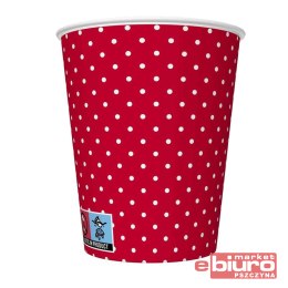 KUBKI PAPIEROWE 250ML A'8 CZERWONE KROPKI POL-MAK