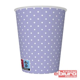 KUBKI PAPIEROWE 250ML A'8 FIOLETOWE KROPKI POL-MAK