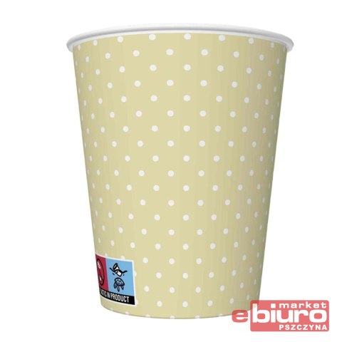 KUBKI PAPIEROWE 250ML A'8 J. ŻÓŁTE KROPKI POL-MAK