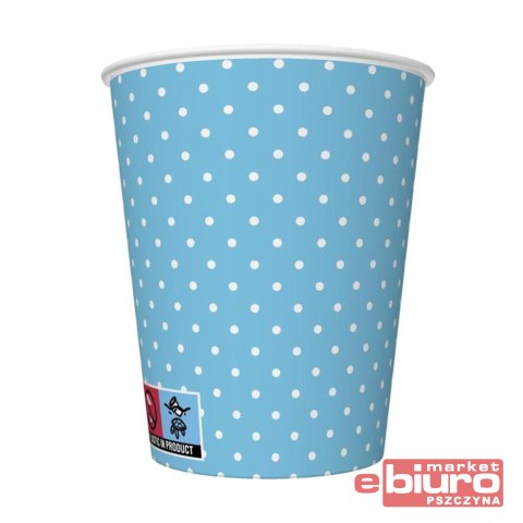 KUBKI PAPIEROWE 250ML A'8 NIEBIESKI KROPKI POL-MAK
