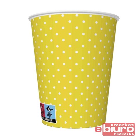 KUBKI PAPIEROWE 250ML A'8 ŻÓŁTE KROPKI POL-MAK