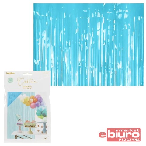 KURTYNA DEKORACYJNA BŁĘKITNA 100X200CM