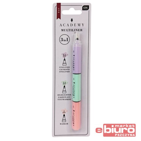MARKER ZAKREŚLACZ CIENKOP 3W1 ACADEMY INT