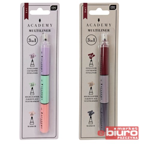 MARKER ZAKREŚLACZ CIENKOP 3W1 ACADEMY INT