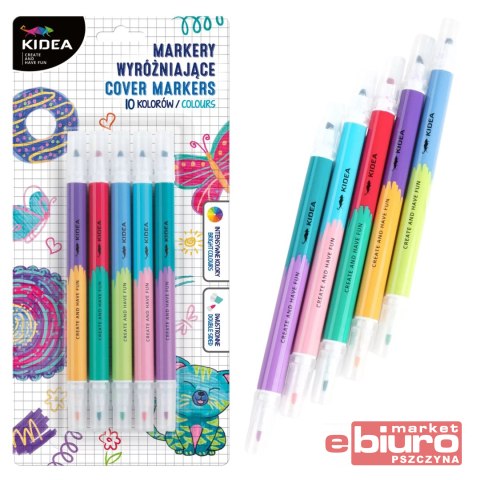 MARKERY WYRÓŻNIAJĄCE 10 KOLORÓW KIDEA