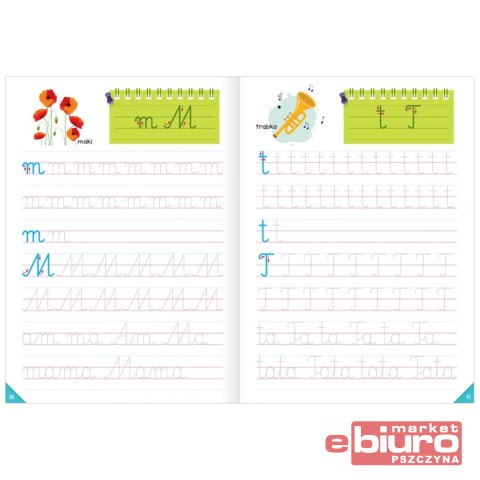 MOJA KALIGRAFIA SZLACZKI LITERY WYRAZY 6-7 LAT