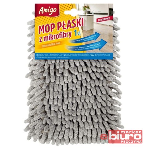 MOP PŁASKI Z MIKROFIBRY SZENILOWY ZAPAS AMIGO