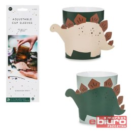 NAKŁADKI NA KUBKI DINOZAUR MIX A'6 PARTYDECO