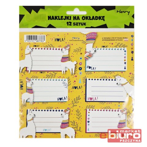 NAKLEJKI NA OKŁADKĘ 2 12SZT LAMY HENRY
