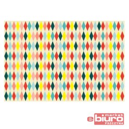OBRUS PAPIEROWY KOLOROWE ROMBY 180X120CM PARTYDECO