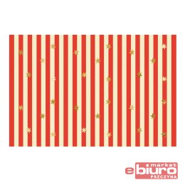 OBRUS PASY Z GWIAZDKAMI 180X120CM PARTYDECO