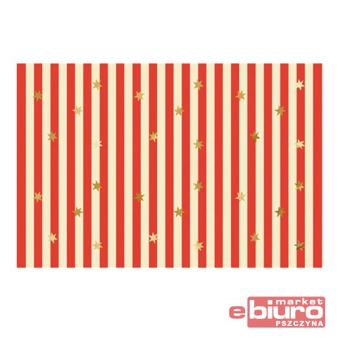 OBRUS PASY Z GWIAZDKAMI 180X120CM PARTYDECO