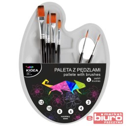 PALETA Z PĘDZLAMI 7 ELEMENTÓW KIDEA