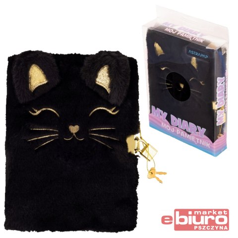 PAMIĘTNIK Z KŁÓDKĄ ASTRAPAP FLUFFY KITTY BL A5 96