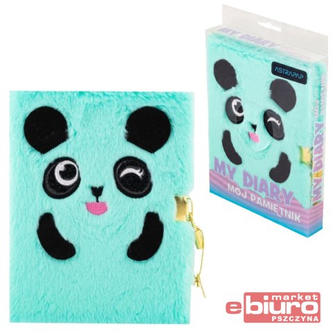 PAMIĘTNIK Z KŁÓDKĄ ASTRAPAP MINTY PANDA A5 96K