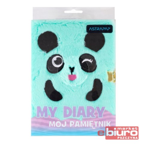 PAMIĘTNIK Z KŁÓDKĄ ASTRAPAP MINTY PANDA A5 96K