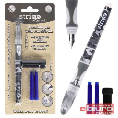 PIÓRO STRIGO WYMAZYWALNE ZE STALÓWKĄ MORO