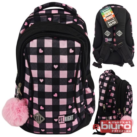PLECAK 3 KOM STRIGHT BP-26 PINK CHECKERED