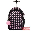 PLECAK NA KÓŁKACH STRIGHT TB-01 PINK CHECKERED
