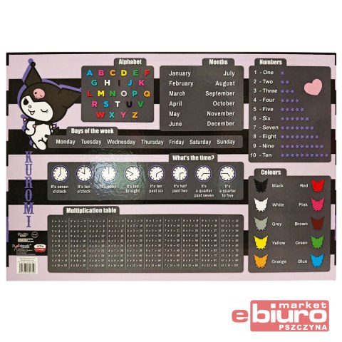 PODKŁAD SZKOLNY NA BIURKO 55X38CM KUROMI MAJEWSKI