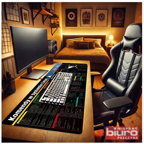 PODKŁADKA NA BIURKO MAŁA 59,1X27 KOMENDY W LINUX