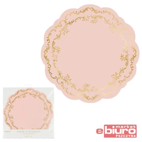 PODKŁADKI PAPIEROWE POD TALERZ RÓŻ ORNAM. 6SZT