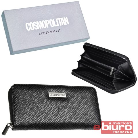 PORTFEL KOPERTÓWKA SKÓRA COSMOPOLITAN CZARNY