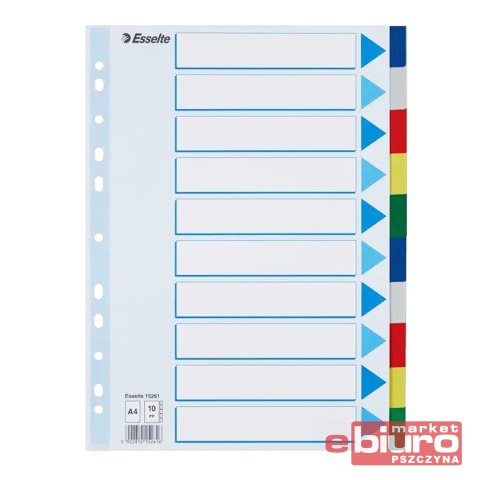 PRZEKŁADKI A4 PP KOLOR 10CZ ESSELTE