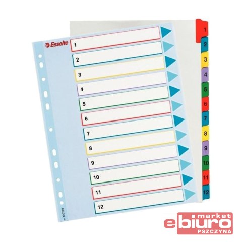 PRZEKŁADKI INDEKS A4 MAXI MYLAR 1-12 ESSELTE
