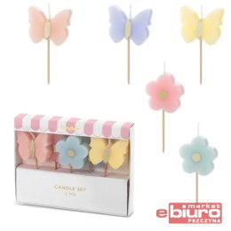 ŚWIECZKI URODZINOWE MOTYLKI 3,5CM MIX A'5 PARTYDEC